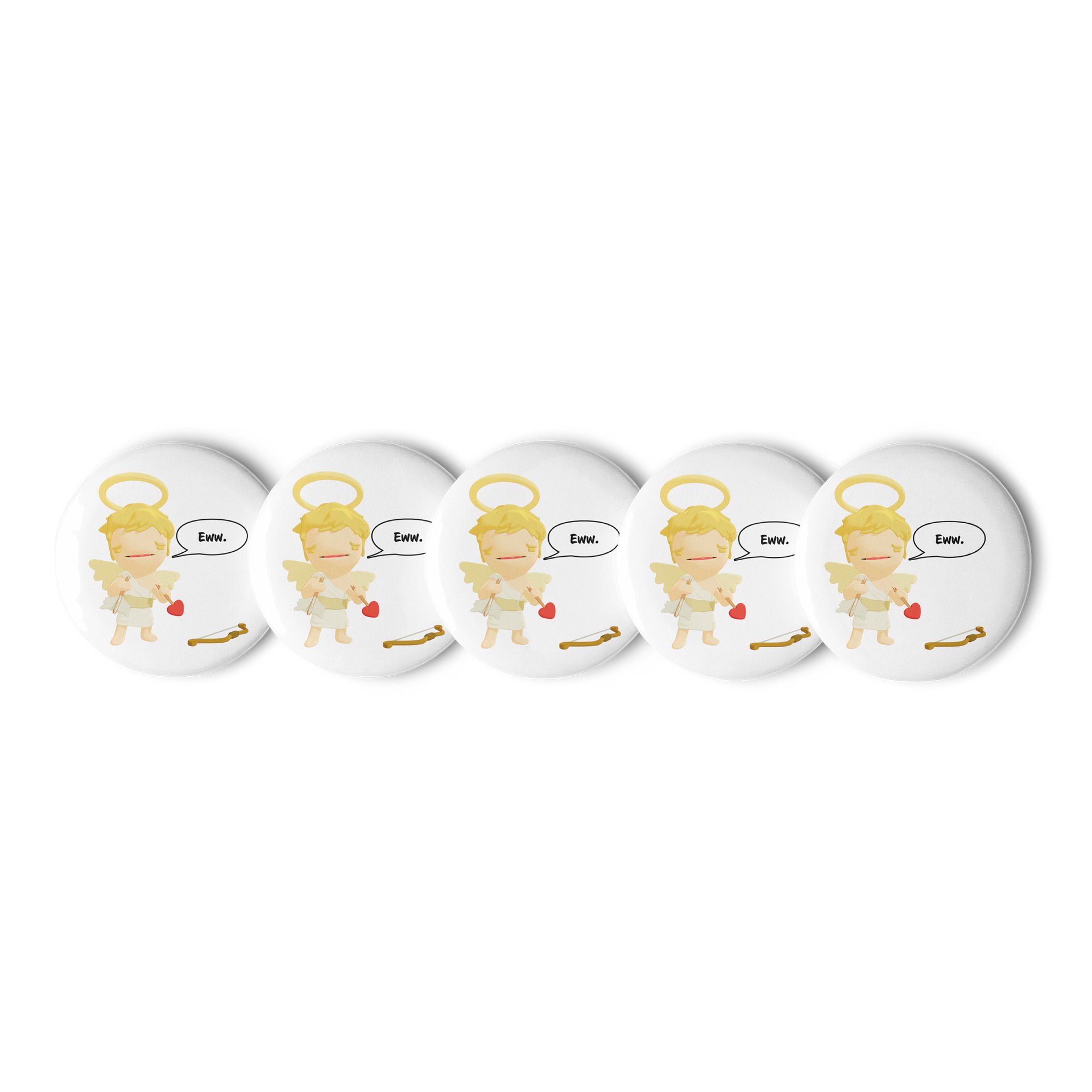 Disgusted Cupid Pin Buttons (5 pieces) product image (1)