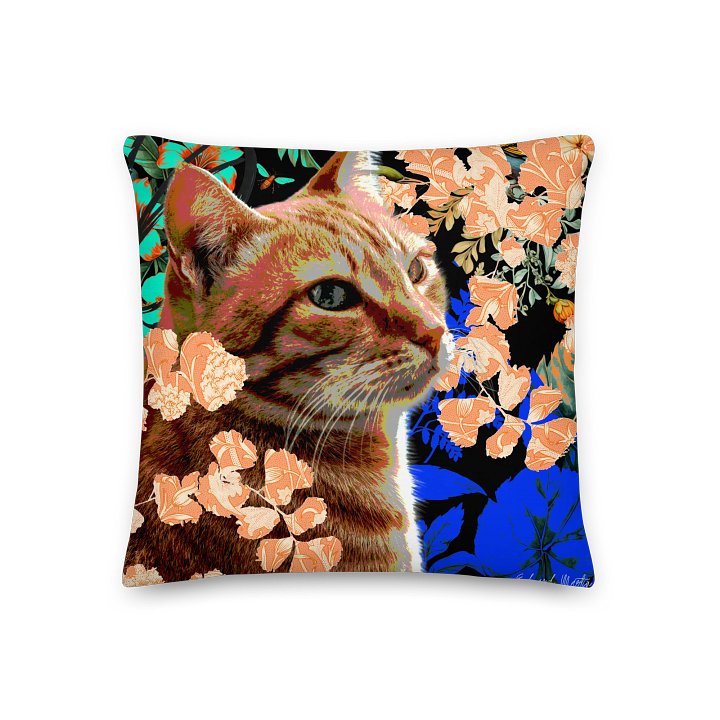 Floral Feline Fantasy Premium Pillow product image (1)