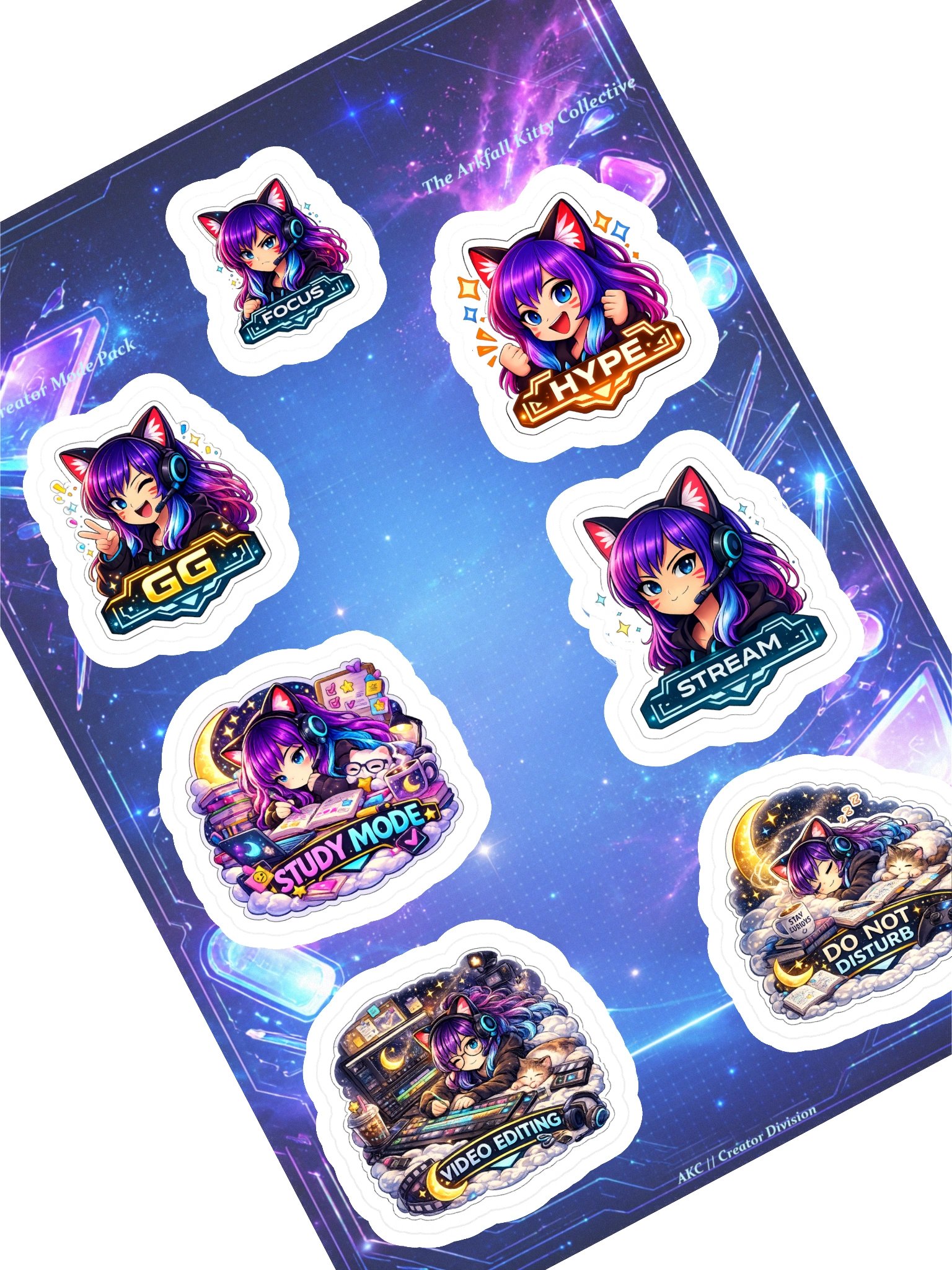 • AKC // Mini Sticker Pack | AKC Creator Mode Pack | Arkfall Kitty Collective product image (1)