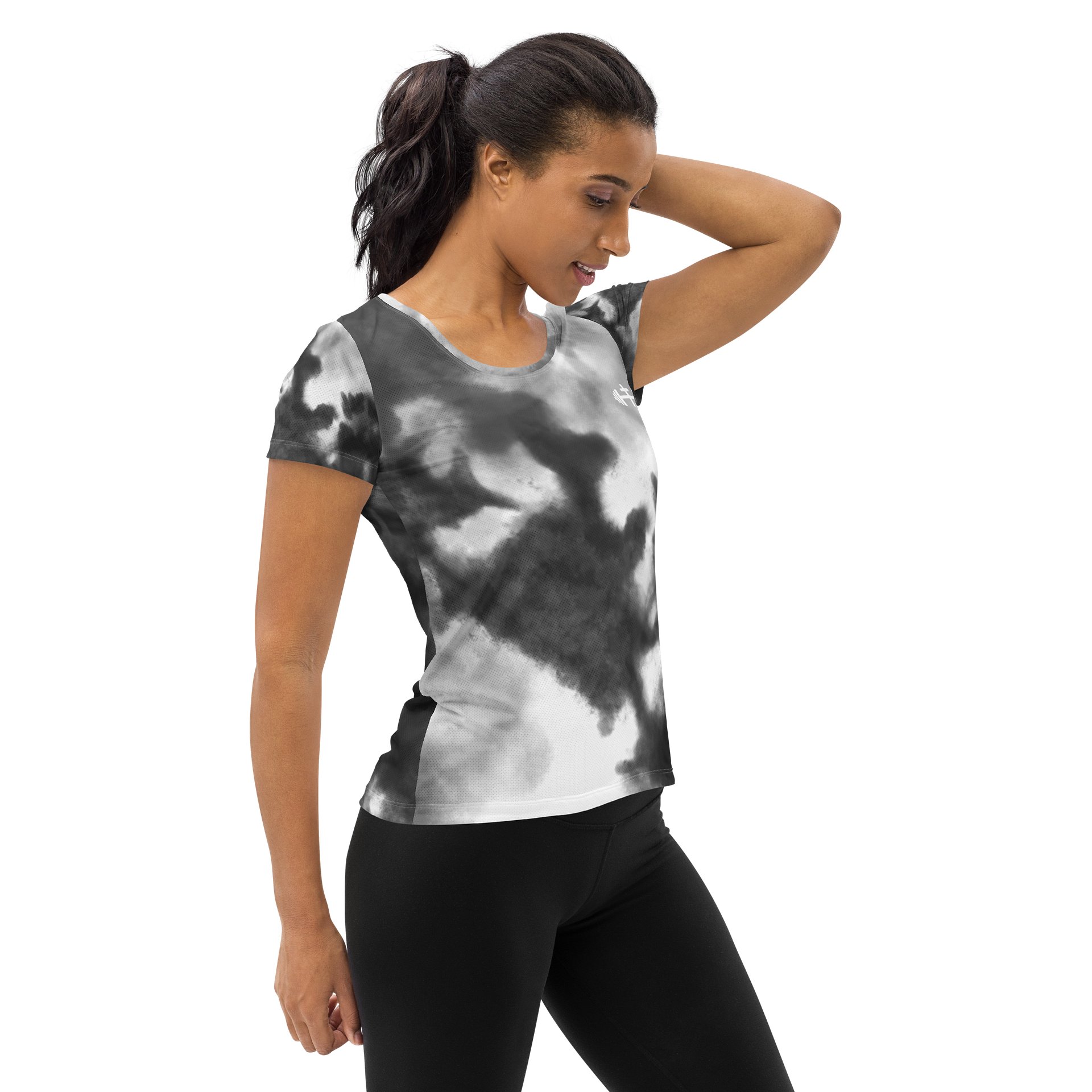 His House Womens Performance T-Shirt - B&W Tie Dye product image (4)