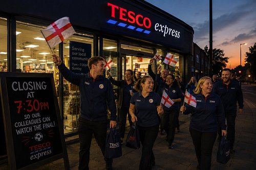 If England beat Argentina tomorrow night and reach the World Cup final, Tesco Express stores across England will close at 7:3...