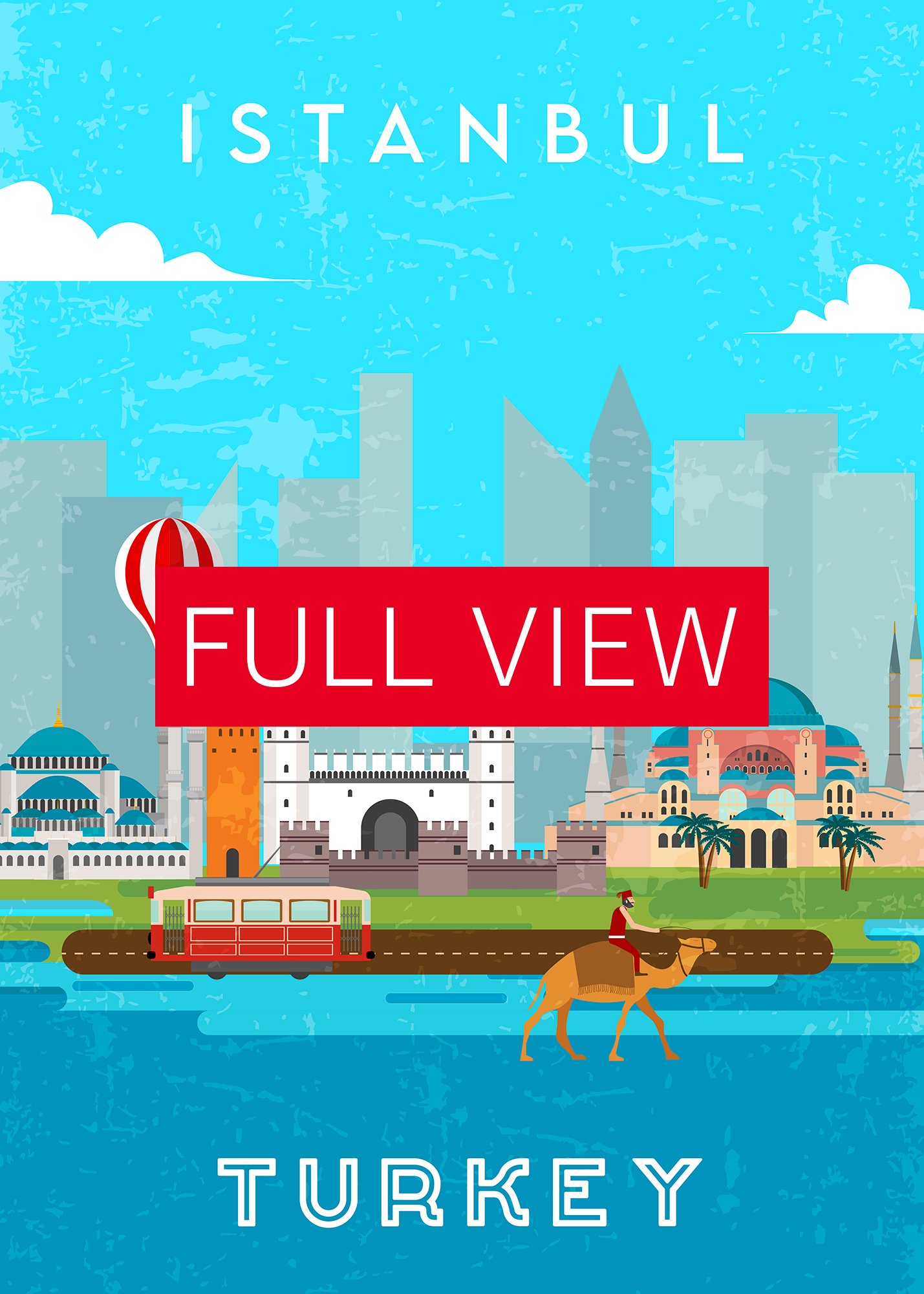 Istanbul, Turkey — Retro travel minimalist poster, retro travel art product image (3)
