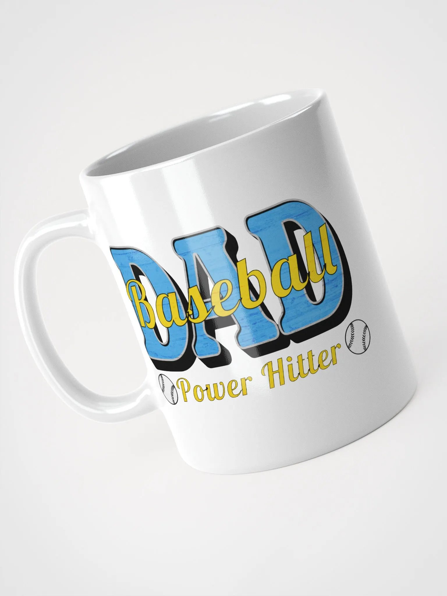 Dad Baseball Power Hitter Glossy Mug product image (2)