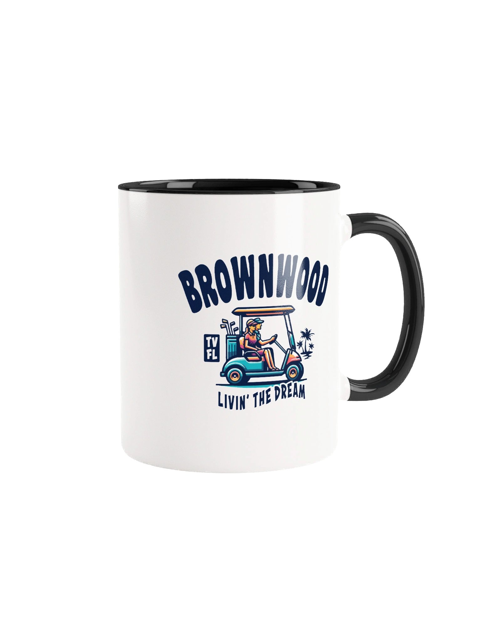 Brownwood TV Florida USA Fun Golf Cart Design Coffee Mug product image (1)