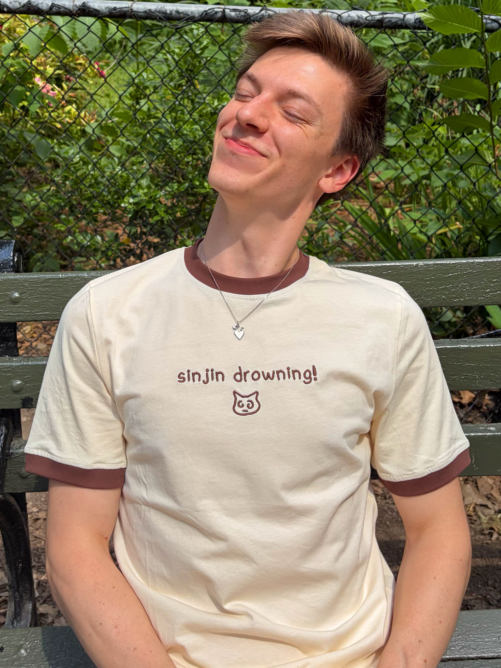 sinjin drowning brown ringer tee! (pre-order!) product image (1)