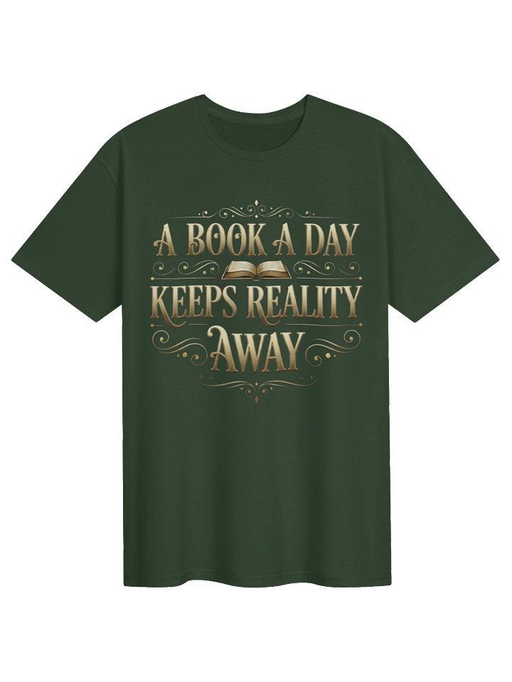 A Book A Day Keeps Reality Away Graphic Tee | Dark Academia Literary Shirt | Comfort Colors® Apparel for Book Lovers product image (6)