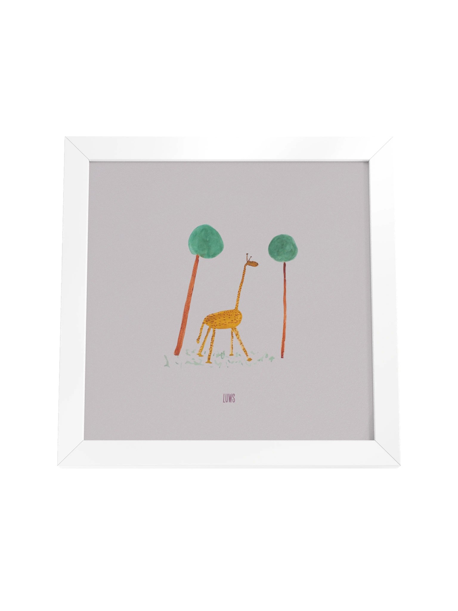 Liam, the giraffe | Giraffe Watercolor Poster (Framed) product image (4)