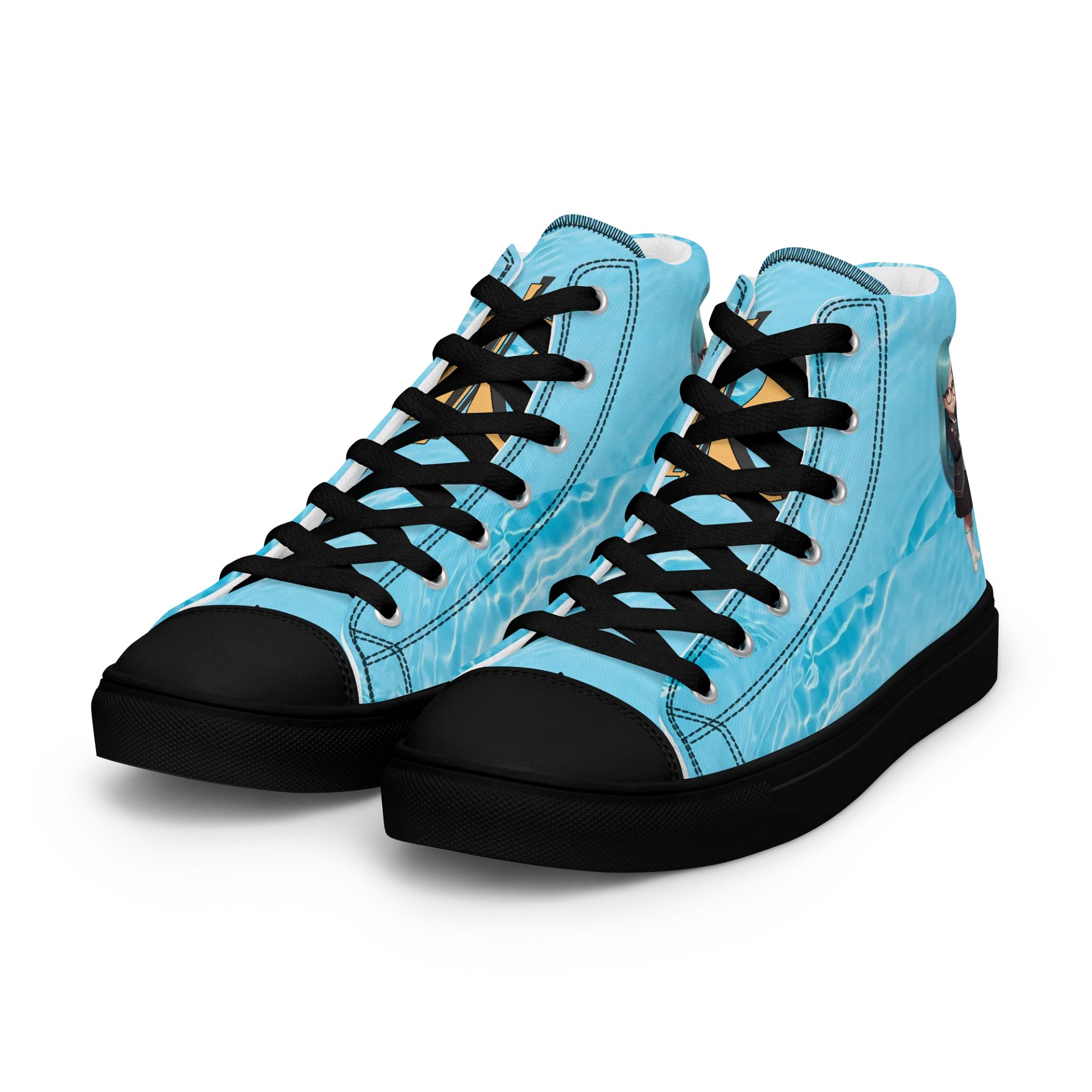 (Aqua CHIBI) K Women's High Top Canvas Shoes product image (6)
