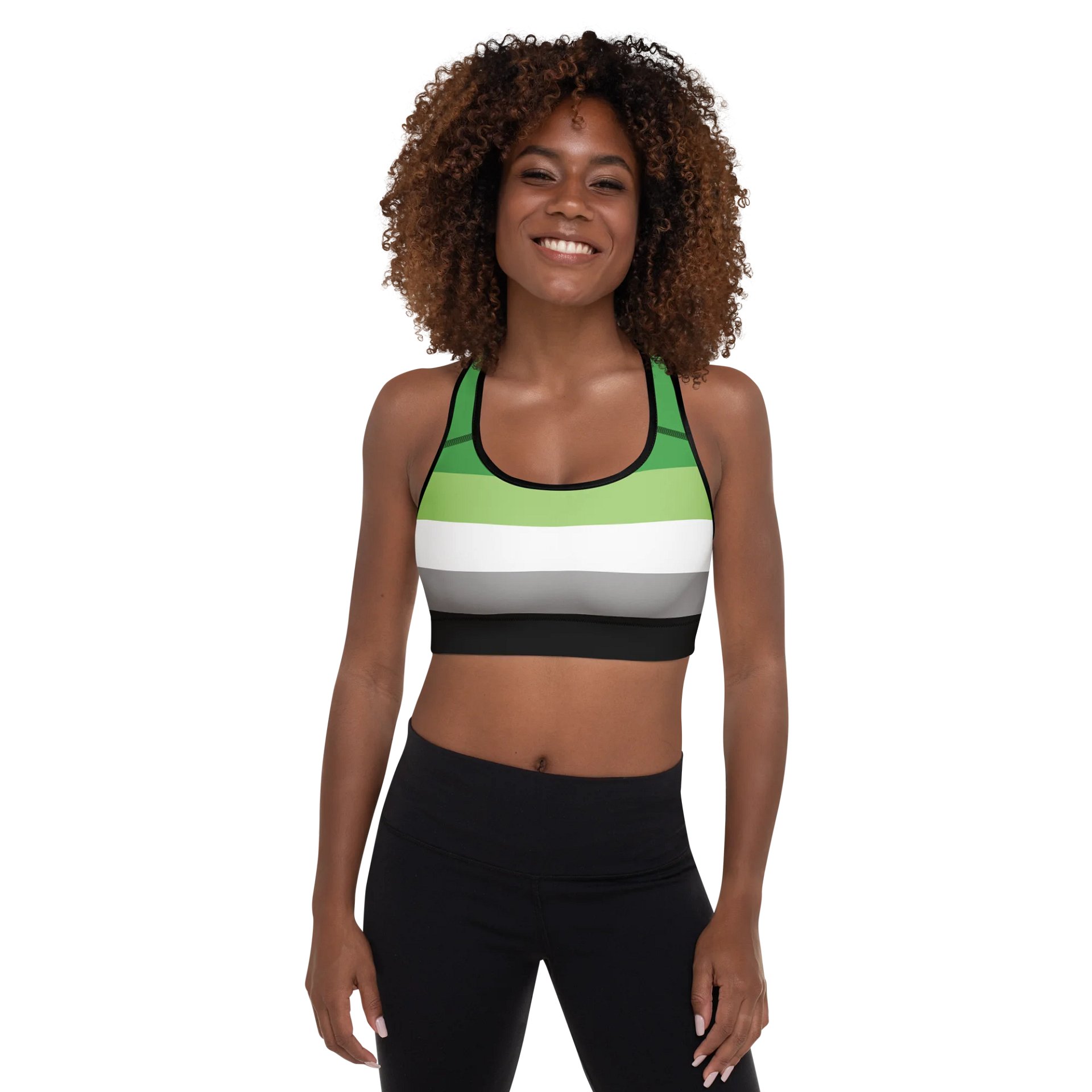 Aromantic Pride Flag Padded Sports Bra product image (1)