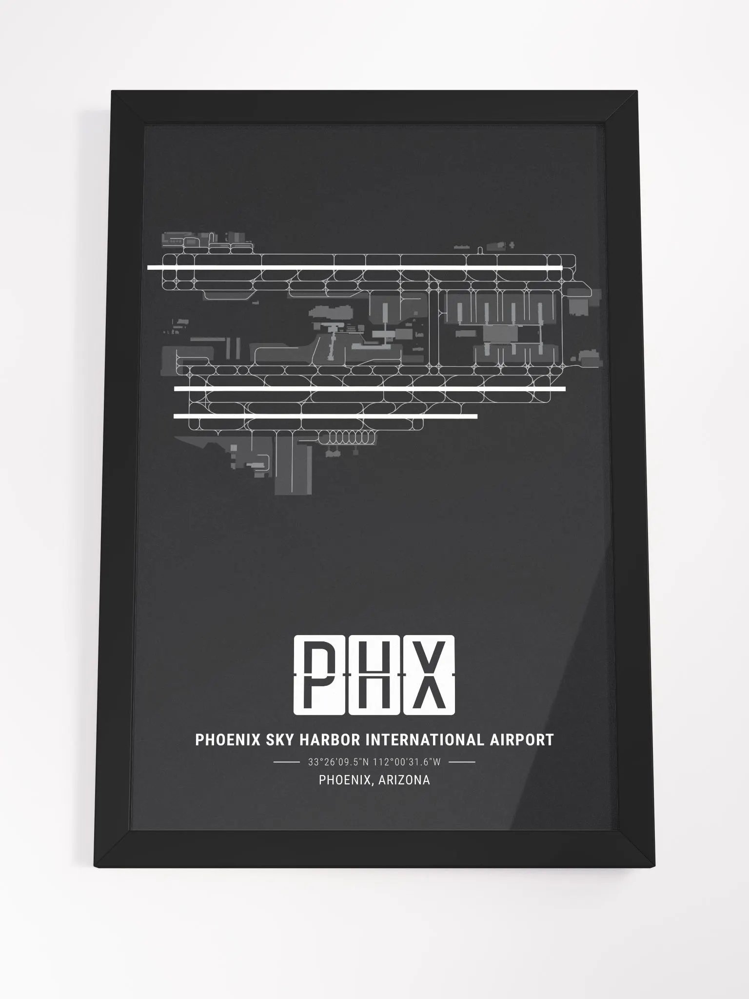 Framed Airport PHX Premium Map On Matt Paper product image (4)