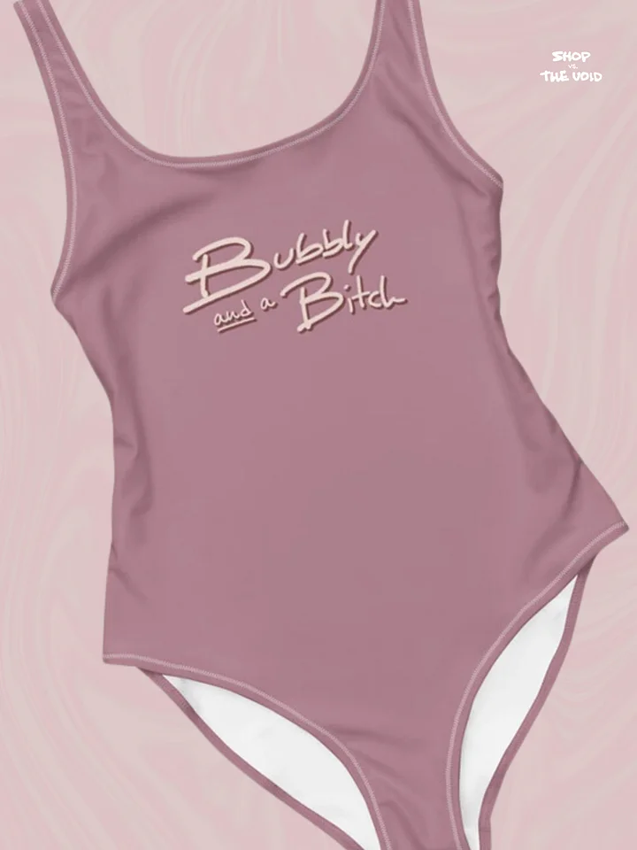 Bubbly and a B*tch (blush shadow design) one piece swimsuit product image (1)