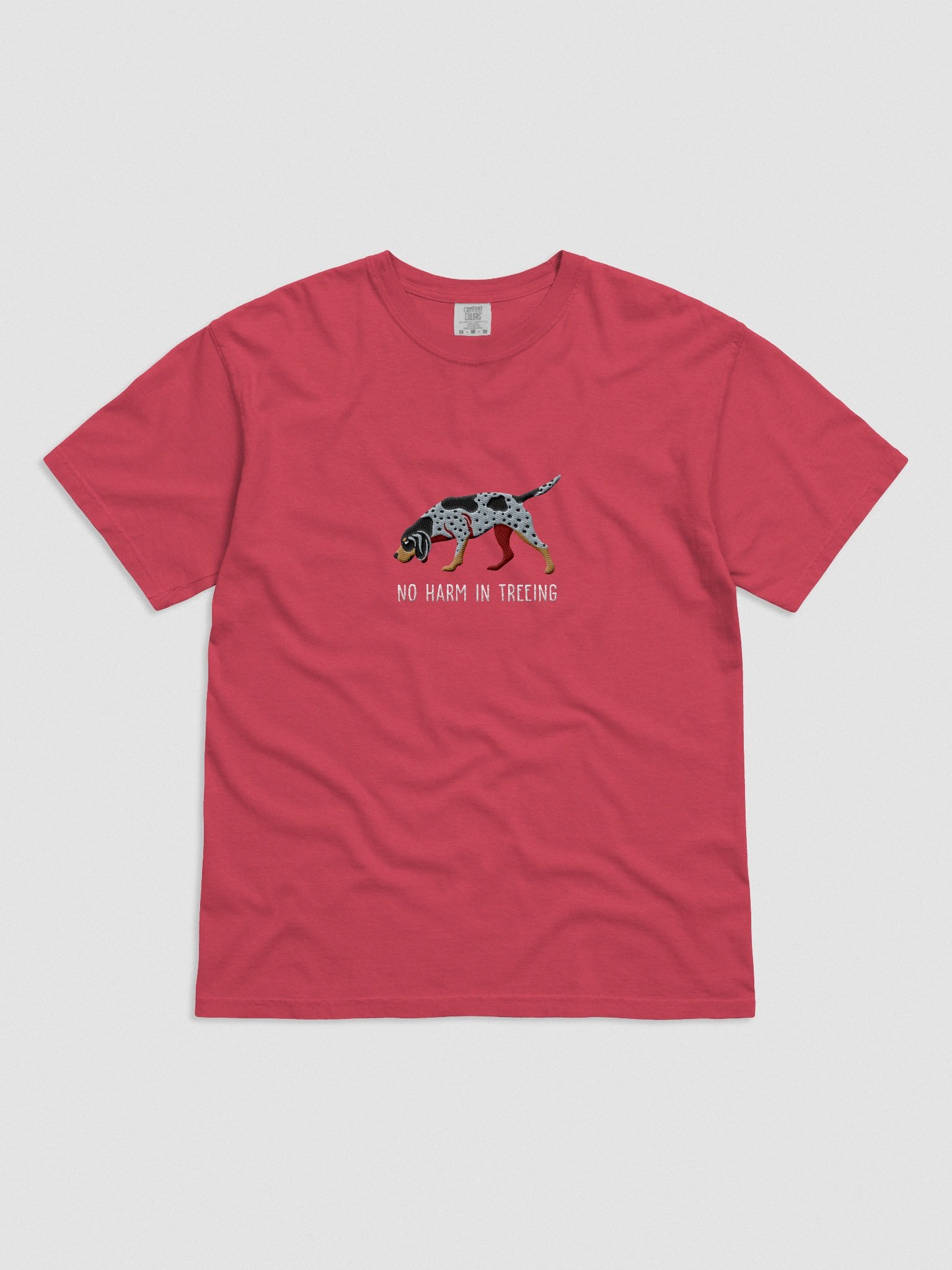 No Harm in Treeing T-Shirt(Embroidered) of a Bluetick Coonhound product image (4)