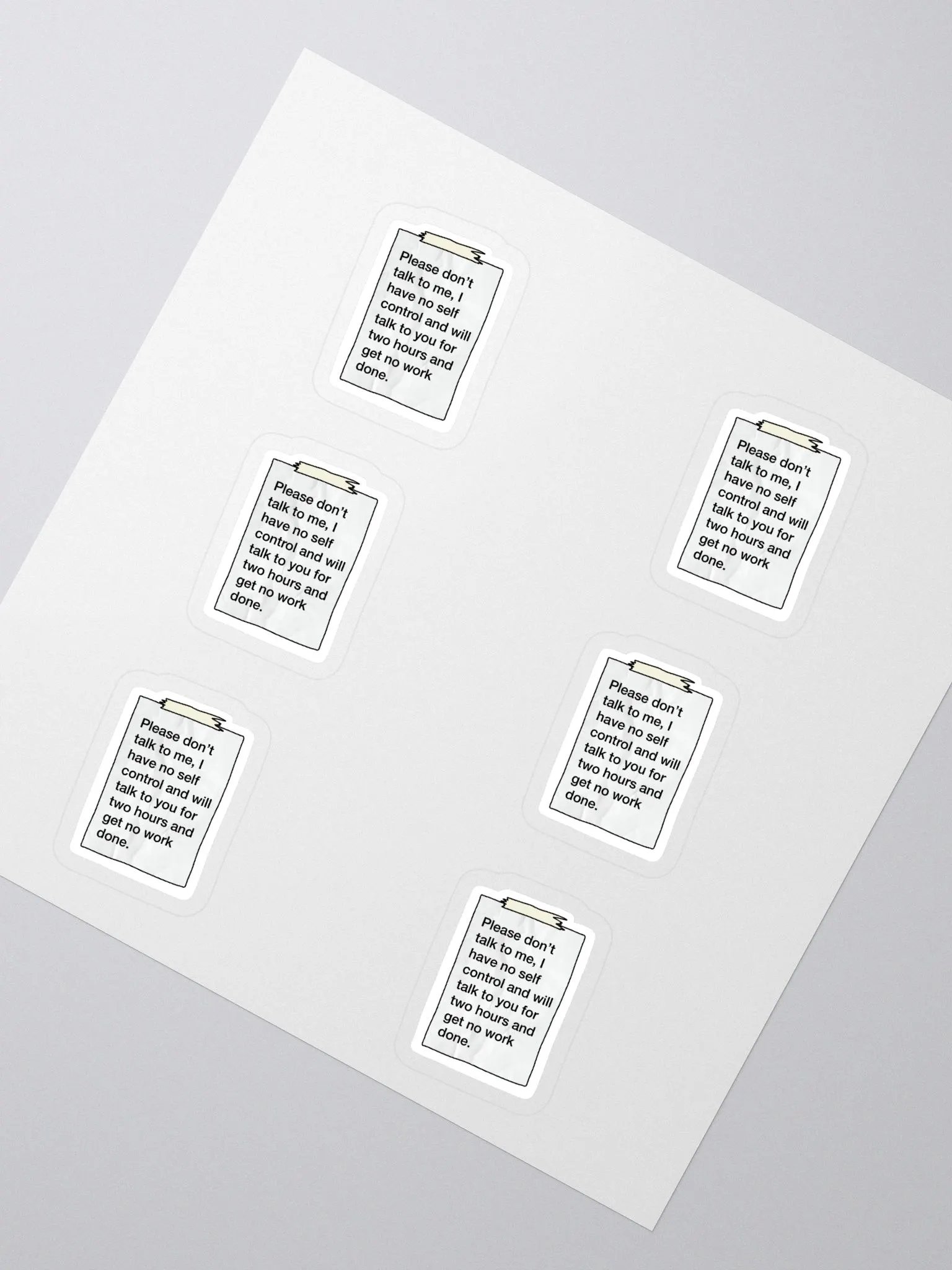 I NEED To Work Sticker (MEDIUM Sheet) product image (2)