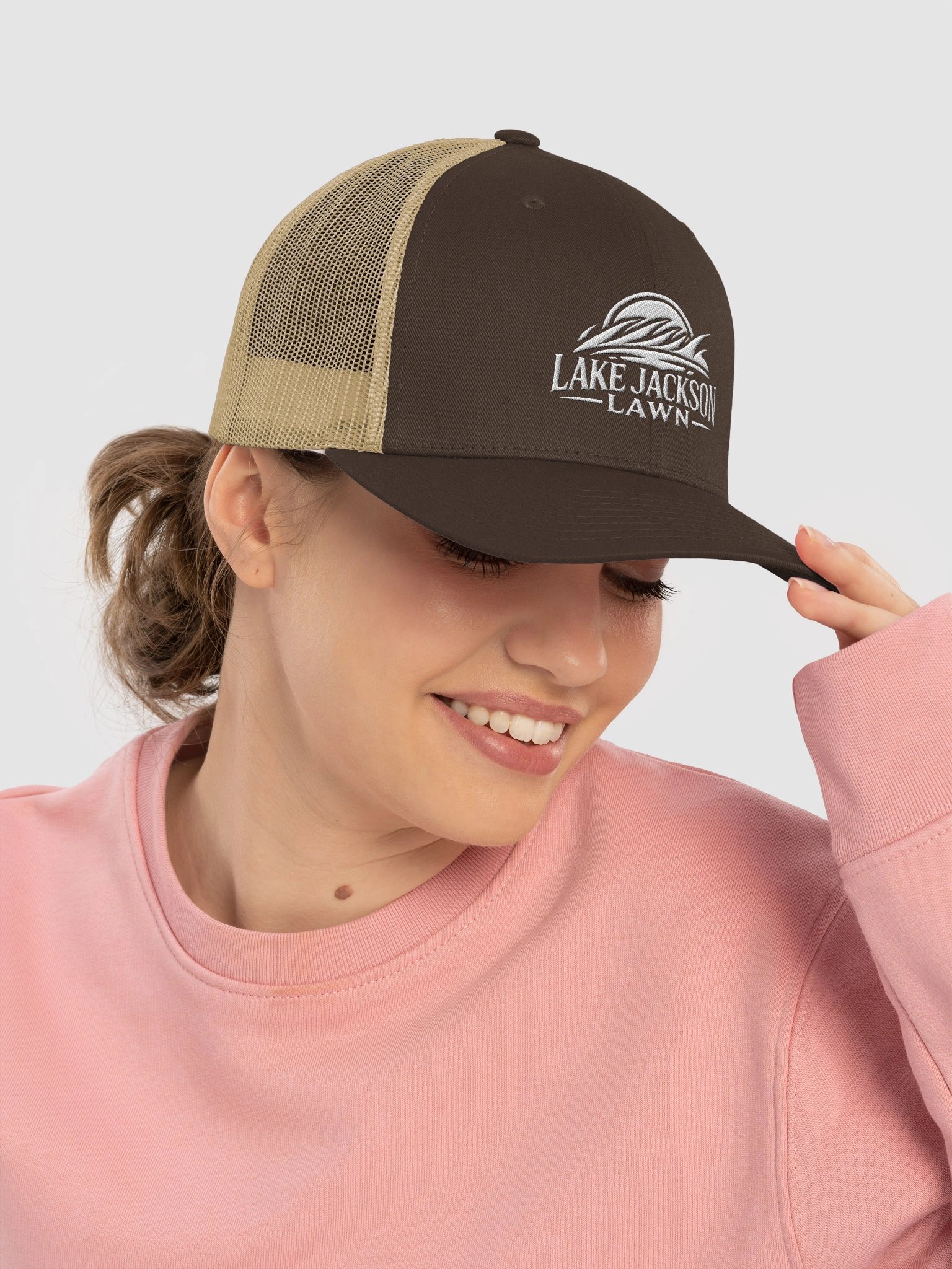 Lake Jackson Lawn Brown/Khaki Trucker Hat product image (5)