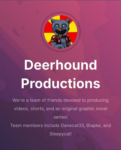 I just finished the Deerhound Productions Card, a place to easily find all of our Socials, Patreon, Merch Store, and Business...