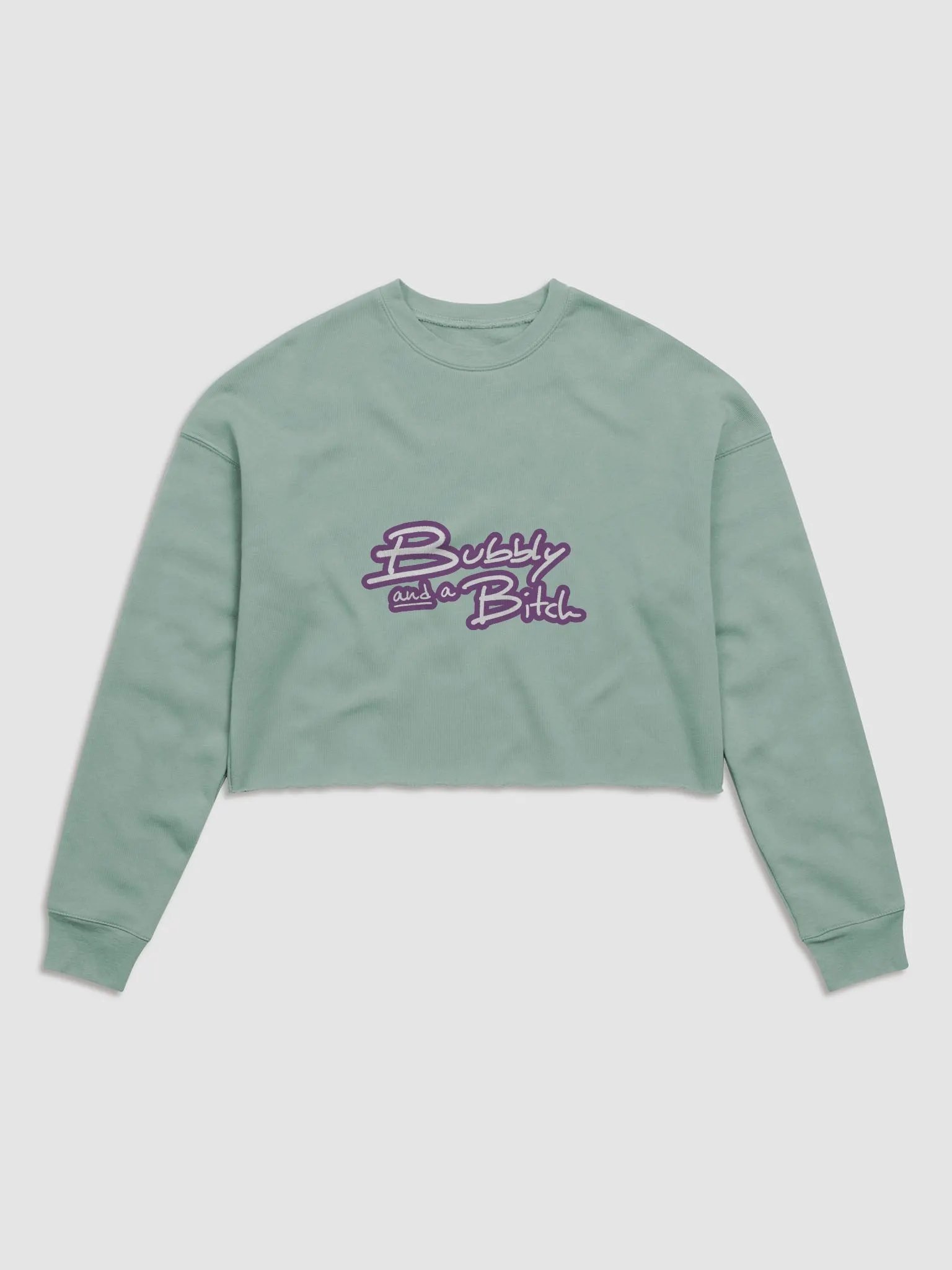 Bubbly and a B*tch (lined design, #763D7D) Women's Fleece Crop Sweatshirt product image (18)