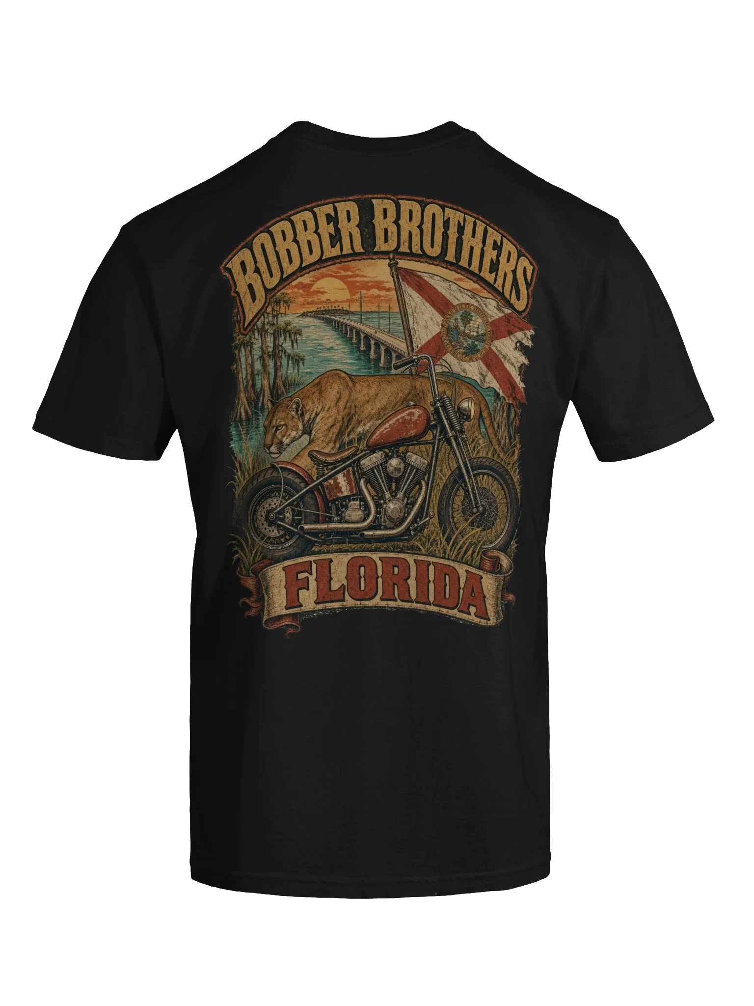 Florida motorcycle t-shirt design by Bobber Brothers
