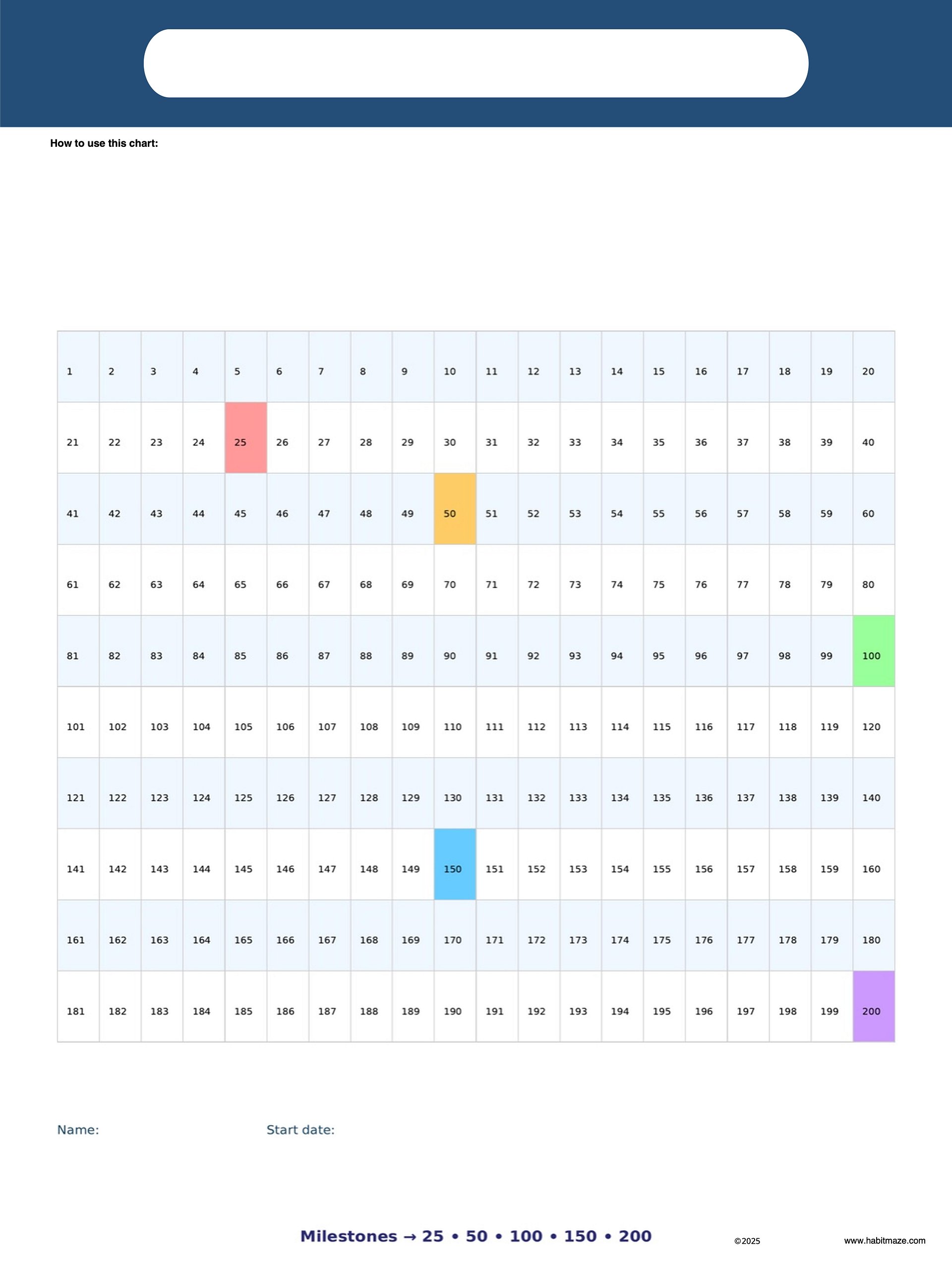 200 Count Mark Off Chart product image (1)