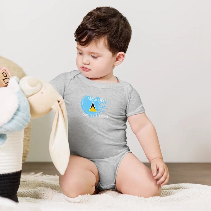 Saint Lucia Digital Heart Baby Onesie product image (50)