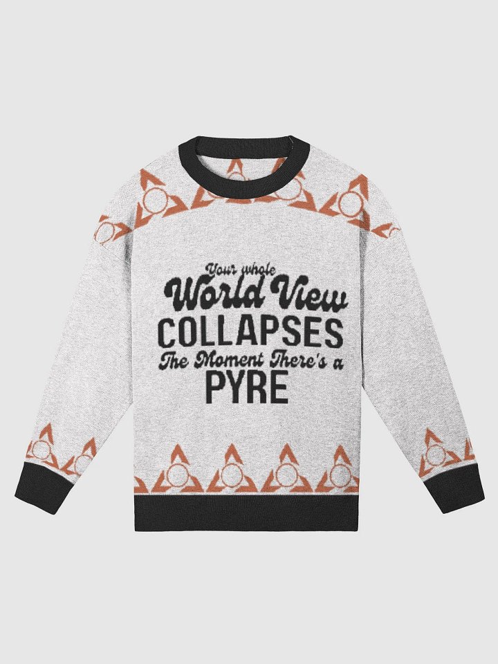 Whole world view set on fire | Knitted Crewneck Sweater Relaxed Fit by Knitwise product image (1)