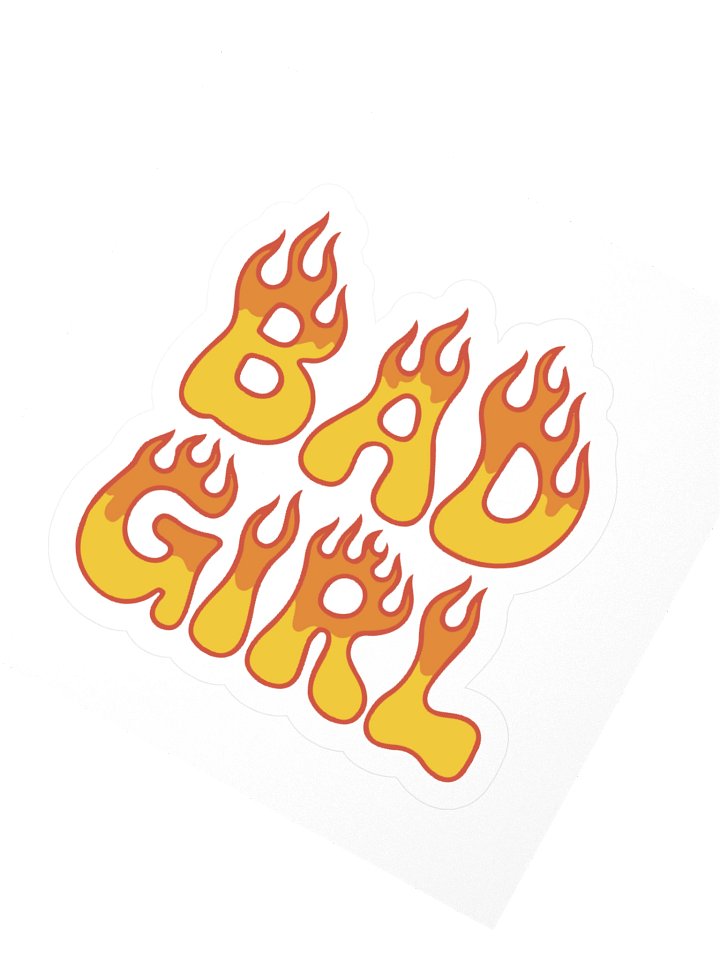 Flaming Bad Girl Kiss Cut Stickers product image (2)