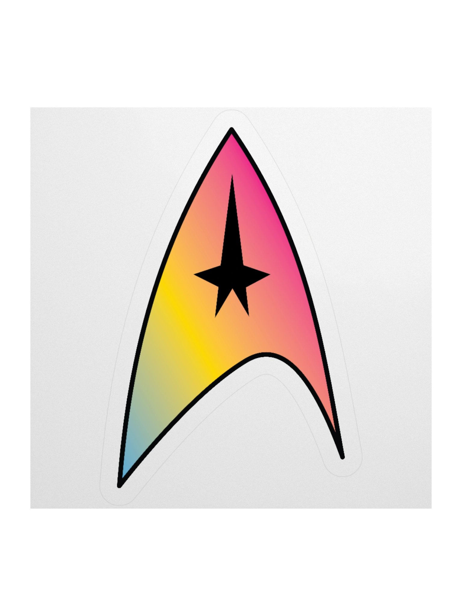 Pansexual Pride Gradient Starfleet Sticker product image (3)