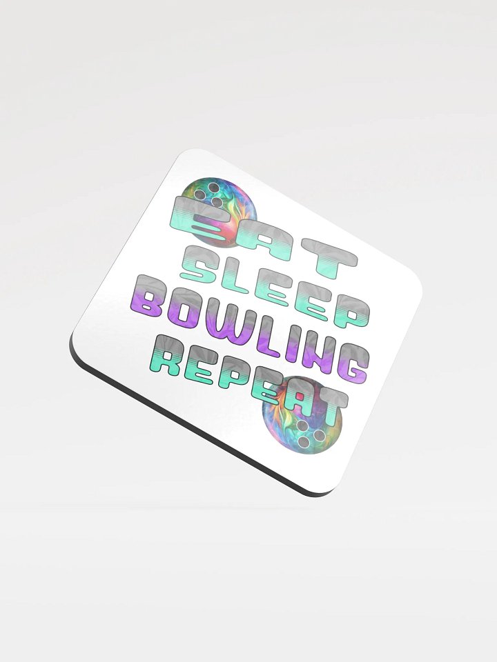Eat Sleep Bowling Repeat Angle Colorful Ball Coaster Set product image (2)