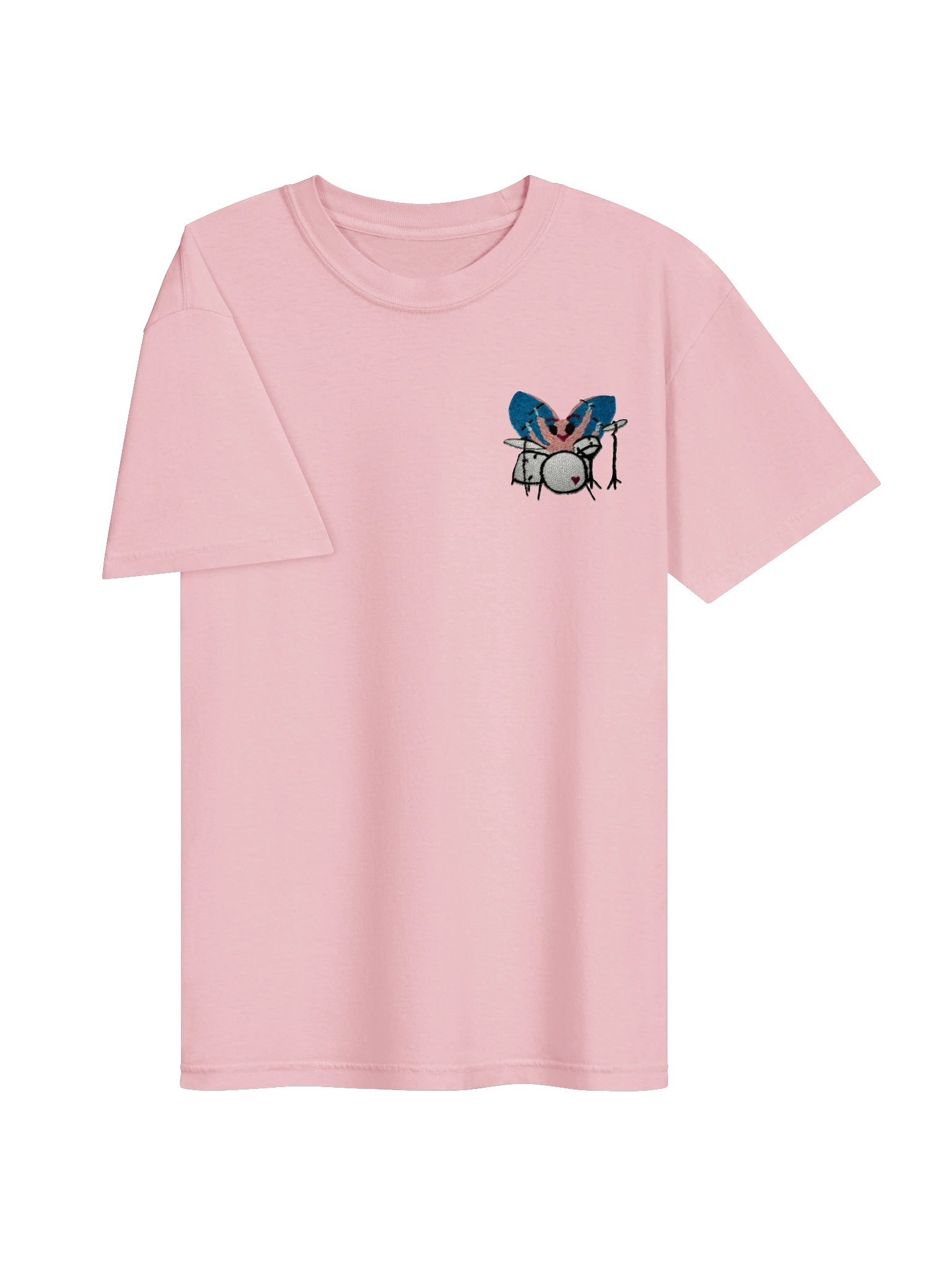 Bug Band Adult Unisex Embroidered Tee Left Chest PinkBug product image (3)