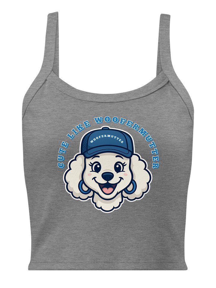 Cute As A WooferMutter™ Micro Rib Tank Top White Poodle product image (7)