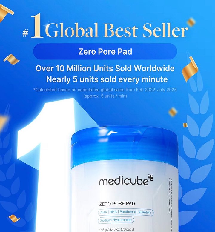 Medicube Zero Pore Pad 2.0: dual-texture toner pads for exfoliation and pore care with AHA & BHA. Includes 70 pads product image (2)