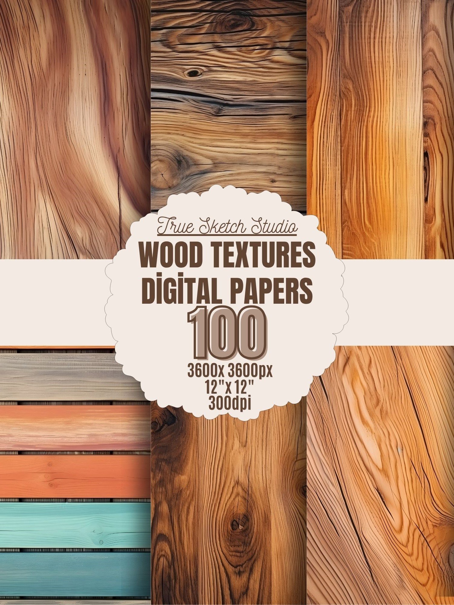 Rustic Wood Texture Digital Paper Bundle 4 product image (4)