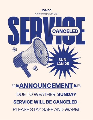 Important announcement regarding tomorrow’s service‼️

You are still invited to join us for our online worship and prayer. DM...