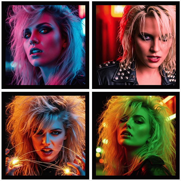 Neon Portrait Series — Set of 4 Square Prints product image (1)