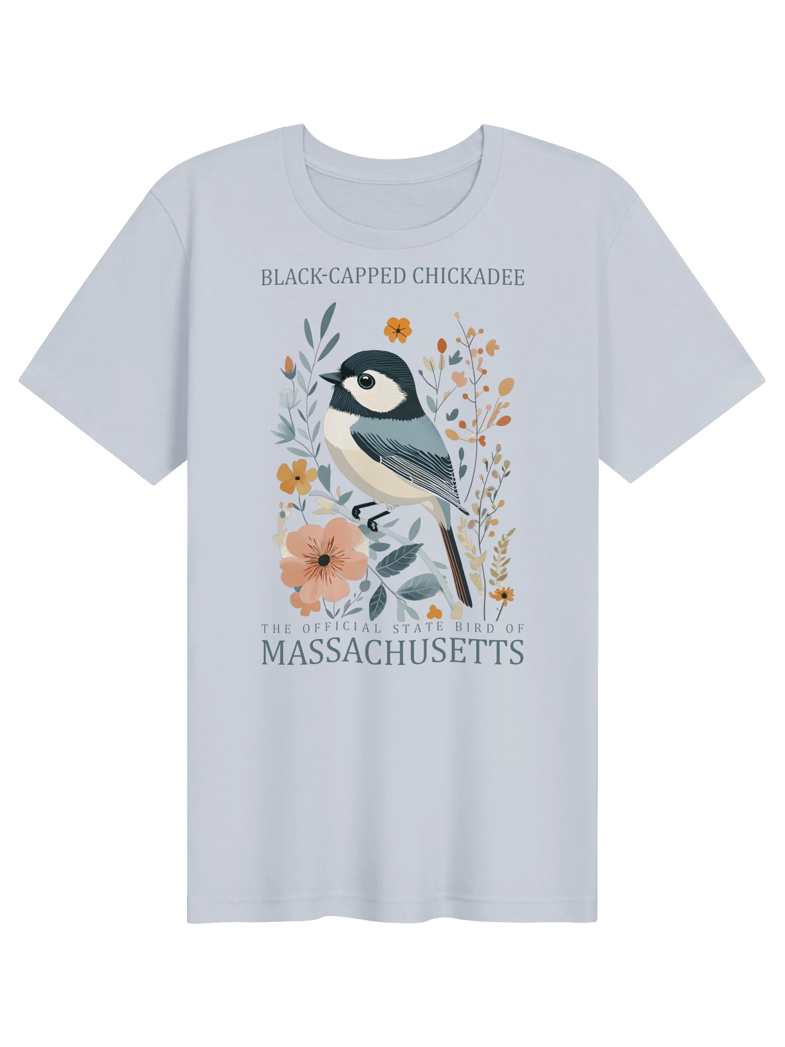 Black-Capped Chickadee Massachusetts Bird Tee product image (1)