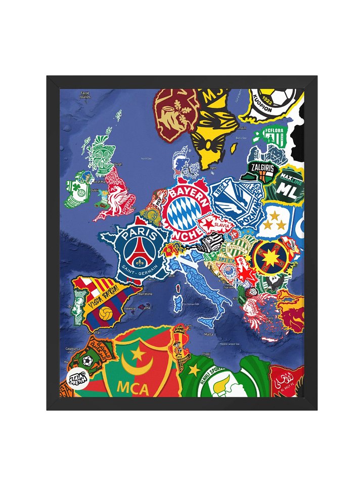 Map of Champions × Europe 2025 (Framed) product image (1)