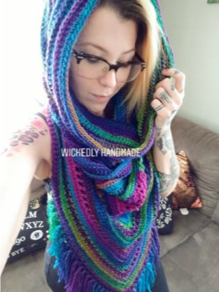 CUSTOM ORDER of Crochet Wild Oleander Hooded Scarf product image (2)