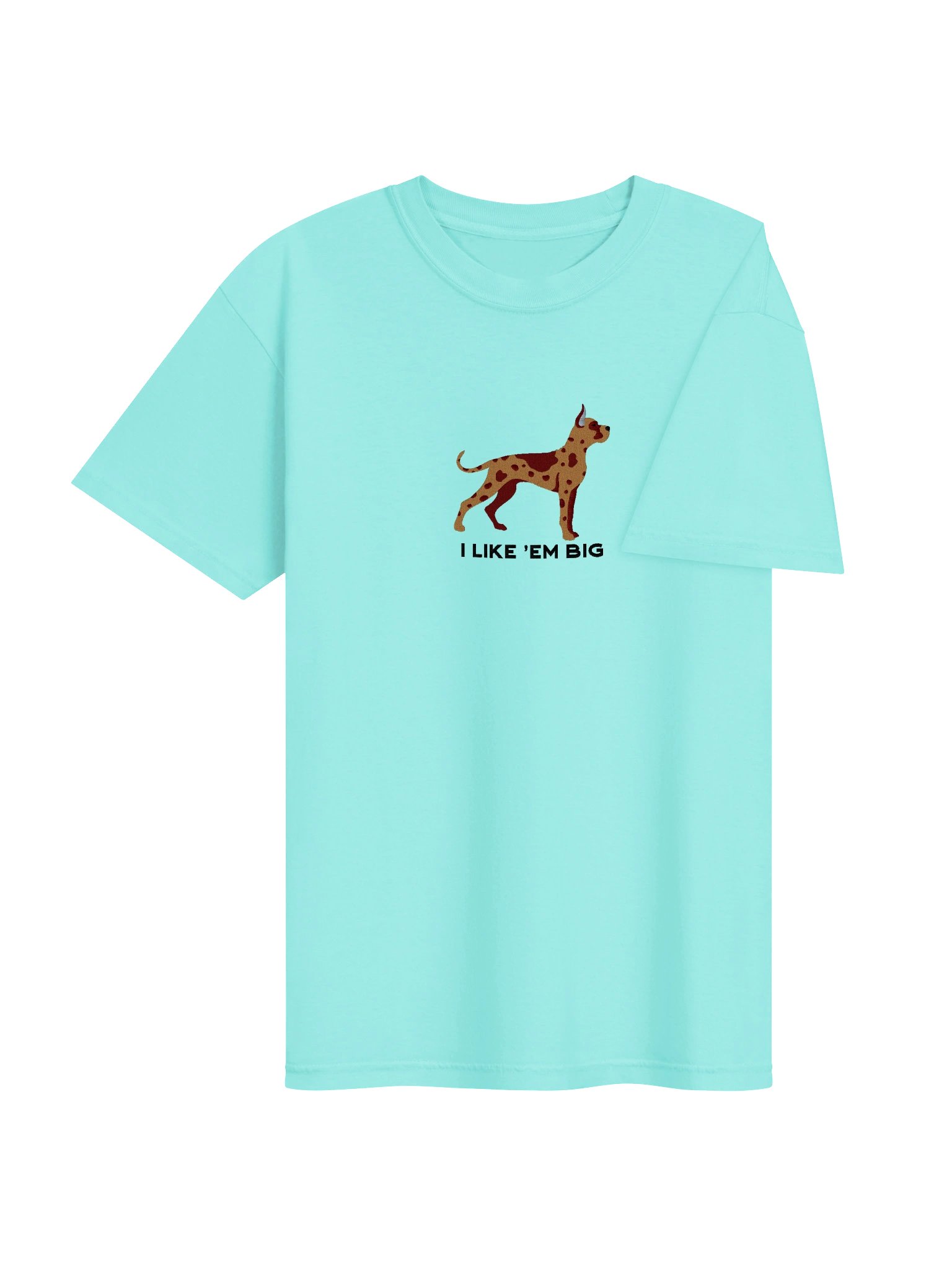 I Like 'Em Big T-Shirt(Embroidered) of a Great Dane(Chocolate Merle, Cropped Ears) product image (7)