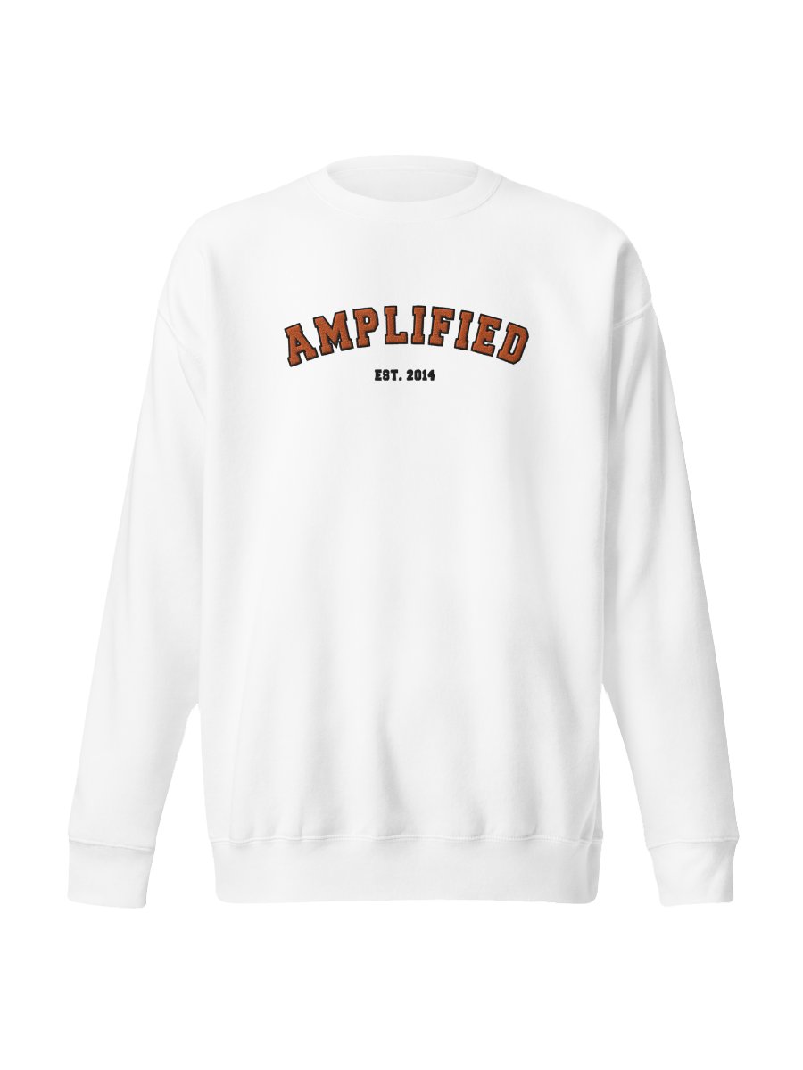 Amp Premium Embroidered Varsity Sweatshirt (White) product image (2)