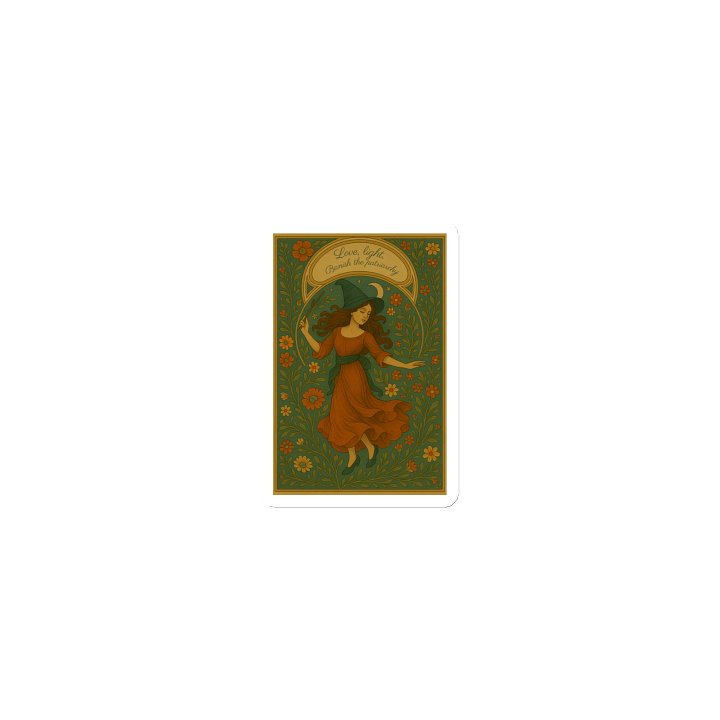 Vintage Witch Magnet - Love, Light, Banish the Patriarchy product image (1)
