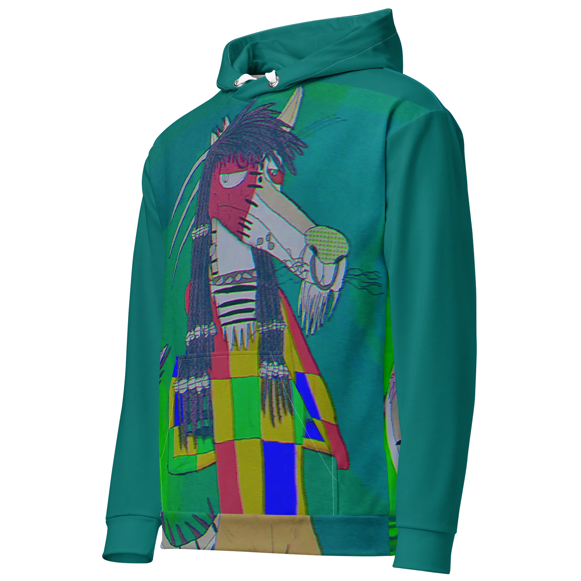 Maceo Thinks Calmly All-Over Print Recycled Unisex Hoodie product image (2)