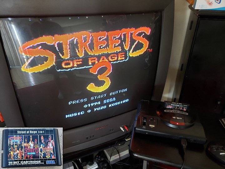 Sega Genesis Megadrive - Streets of Rage 1 2 3 - 3 in 1 Multicart NTSC & PAL product image (1)