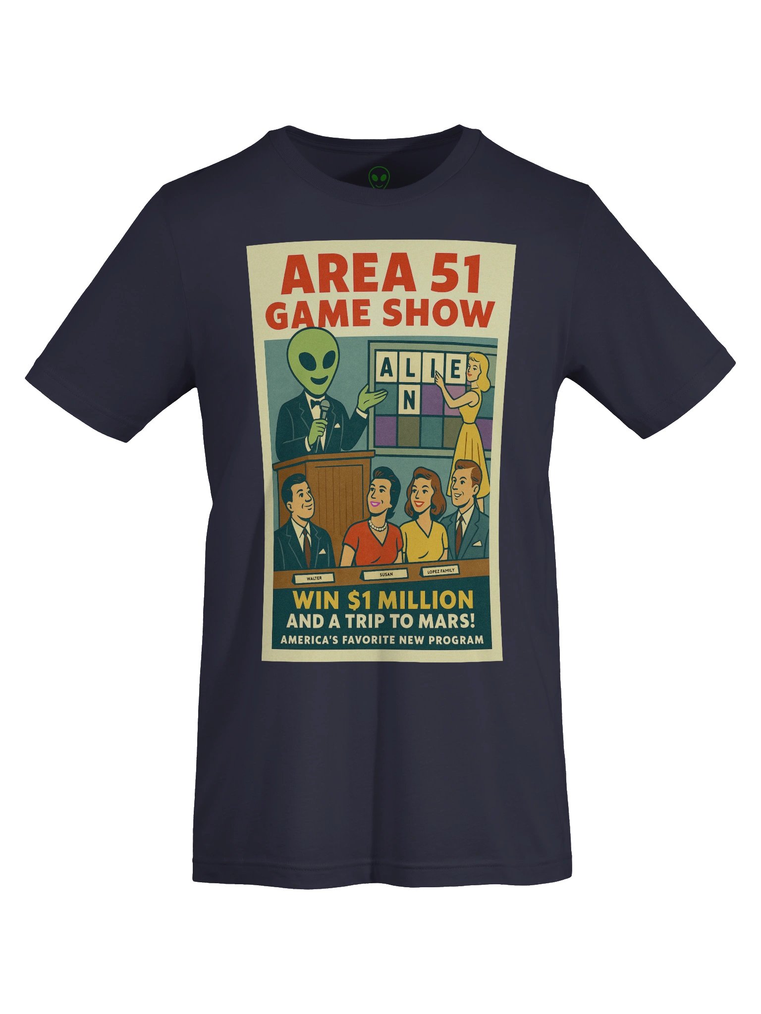 Area 51 Game Show Roswell Aliens 1950's Retro Concert Tee Fit T-Shirt product image (7)