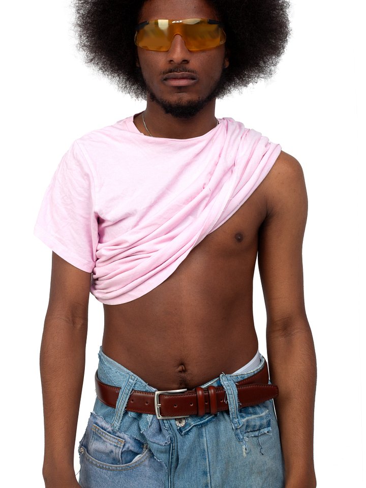 Pink Reduced Shoulder Tee – M product image (1)
