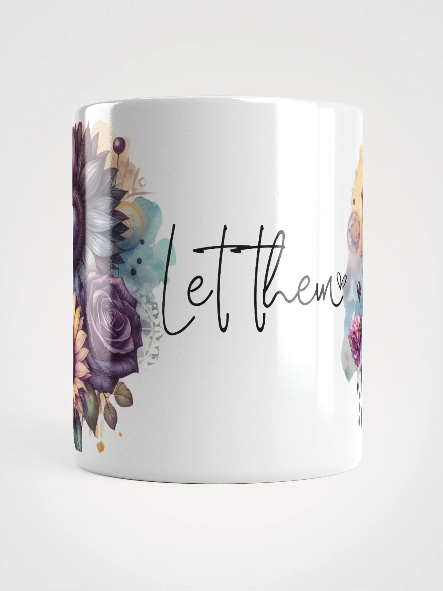 Floral Harmony Let Them White Glossy Mug product image (2)