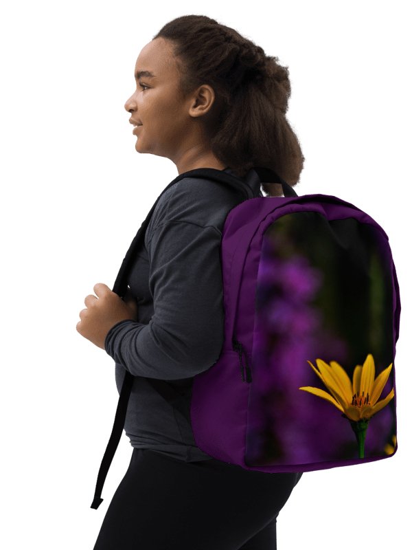 Design-backpack - Bright yellow blossom against a purple background (Dark Design) product image (1)