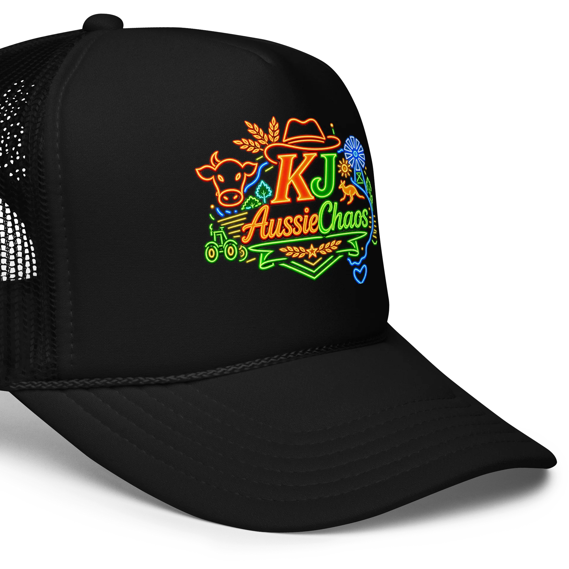 KJ Aussie Chaos Neon Australia Trucker Hat product image (10)