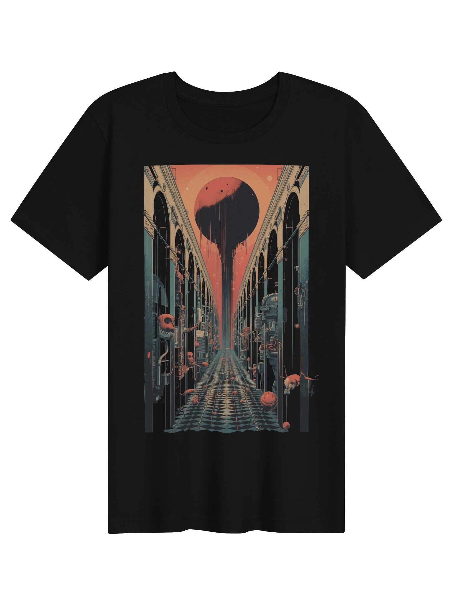 Eclipse Corridor Surreal Sci‑Fi Lightweight T-Shirt product image (1)