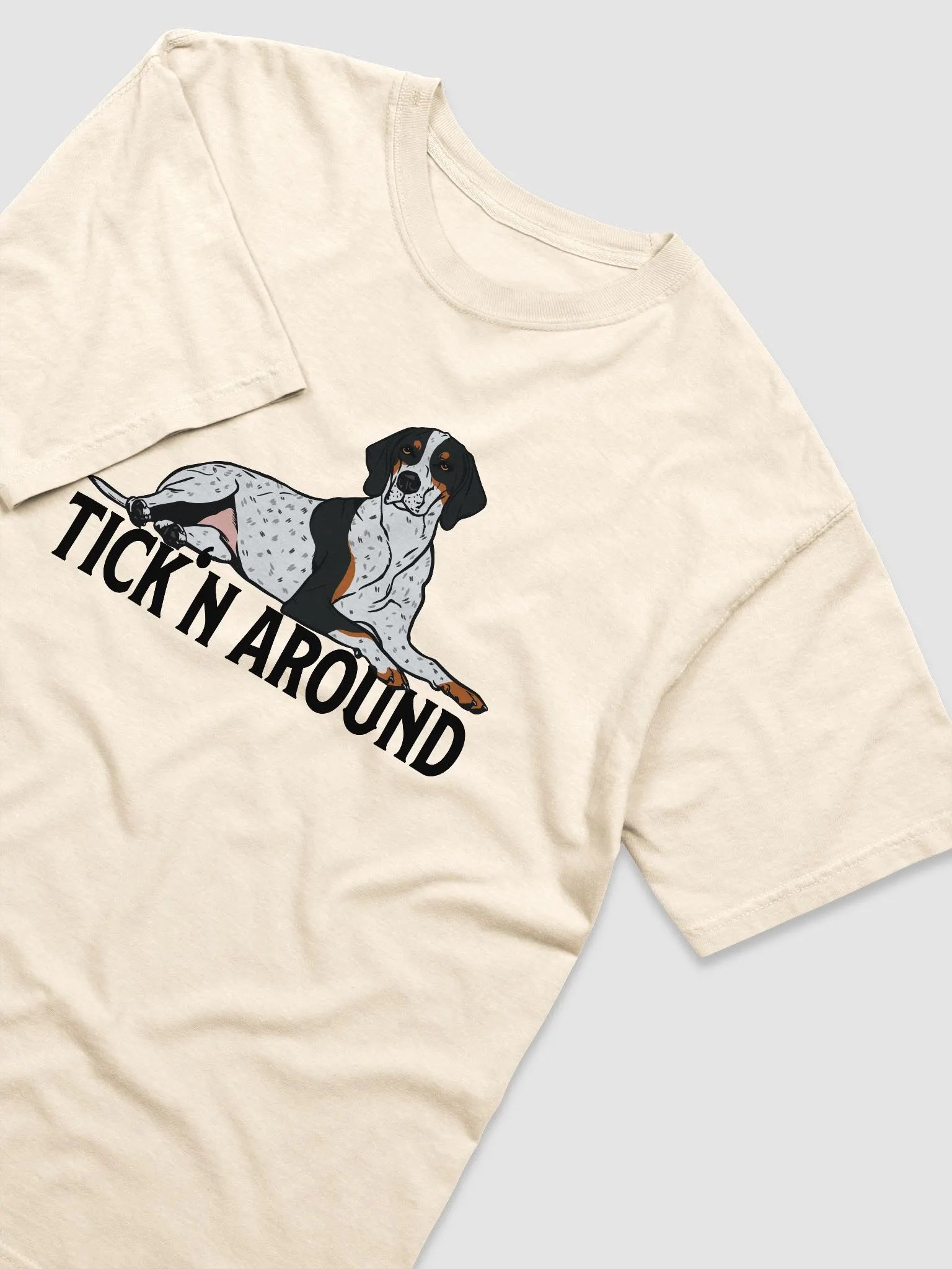 Tick'n Around T-Shirt of a Bluetick Coonhound | Funny T-Shirt for Coonhound Paw-rents product image (6)