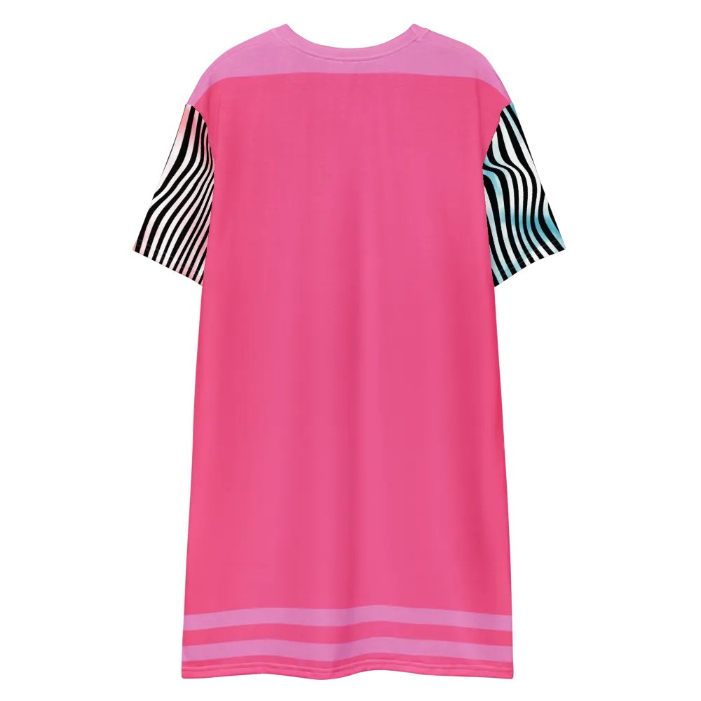 "Cutie Pie" Pink Stripe Oversized T-Shirt Dress product image (11)