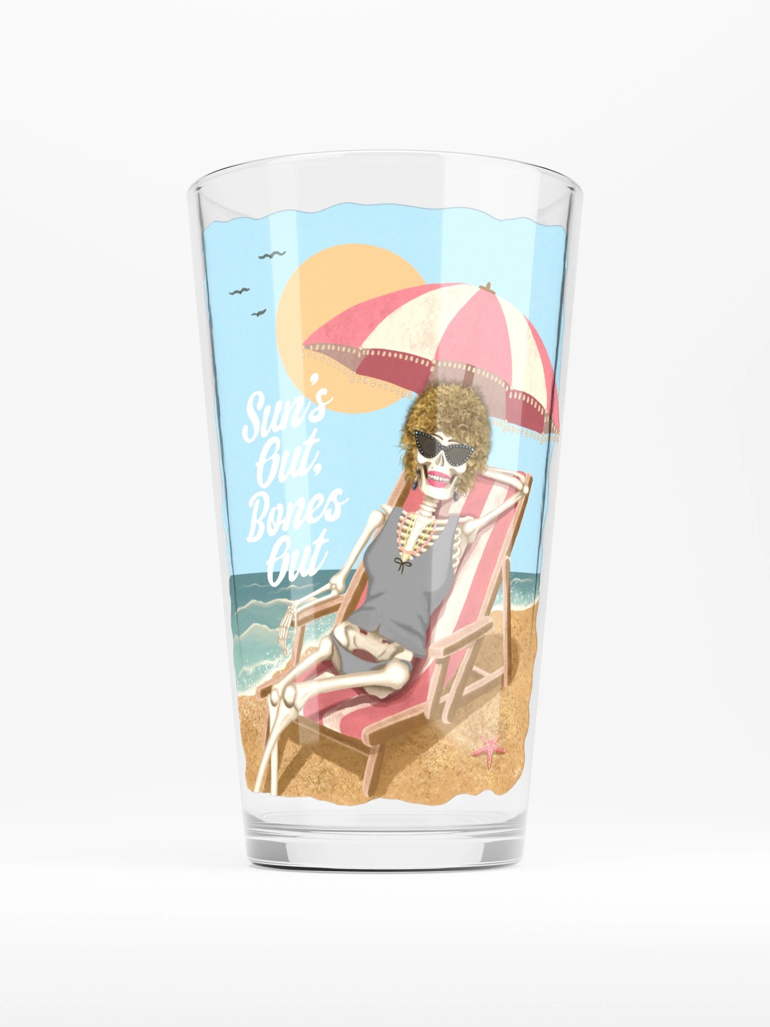 Sun's Out Bones Out Pint Glass product image (1)